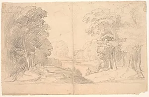 Landskab med træer by Poul S. Christiansen