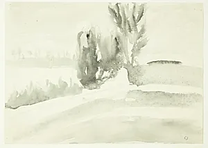 Landskab med træer by Claus Johansen