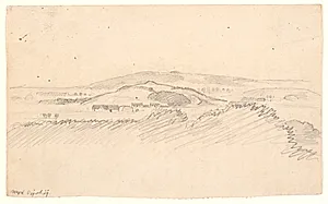 Landskab med udsigt over Vejrhøj by Joakim Skovgaard