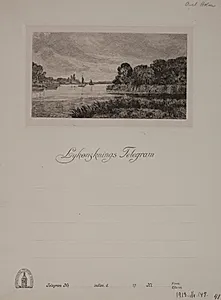 Landskab med vand og skibe by Axel Holm