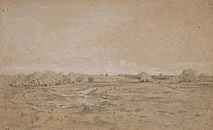 Landskab med vandhul (Berri) by Théodore Rousseau
