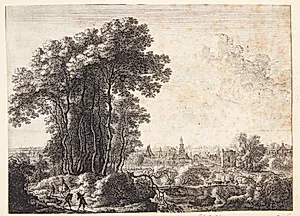 Landskab med vejfarende by Gillis Neyts