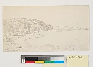 Landskab ved Himmelbjergsøerne. by P.C. Skovgaard