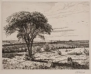 Landskab ved Roskilde Landevej by Vilhelm Kyhn
