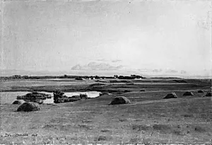 Landskab ved Stavnsholt. Sommeraften by Julius Paulsen