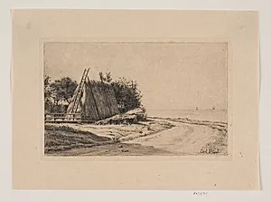 Landskabet med Høstakken by Carl Bloch