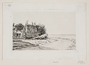 Landskabet med Høstakken by Carl Bloch