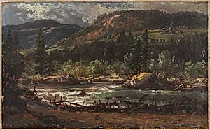 Landskabsskitse fra Norge. Ved Bruflat, Valdres