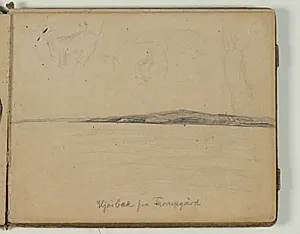 Landskabsskitse og dyreskitser by Niels Larsen Stevns