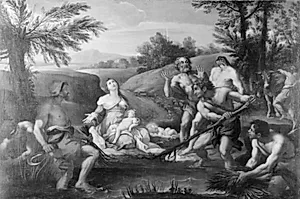 Latona forvandler Licias hyrder til frøer. Motiv fra Ovids "Metamorfoser", VI sang by Hendrik Krock