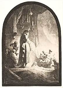 Lazarus' opvækkelse by Rembrandt van Rijn