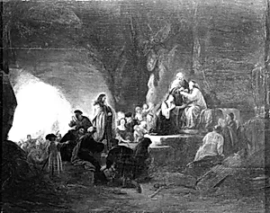Lazarus' opvækkelse by Jacob de Wet (I)
