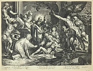 Lazarus' opvækkelse by Jan Harmensz. Muller