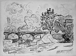 Le Pont des Arts set fra Quai Malaquais, Paris by Paul Signac