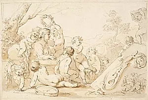 Legende putti kranser en sfinx by Giovanni Battista Cipriani