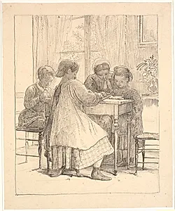 Lektielæsning by Wilhelm Marstrand