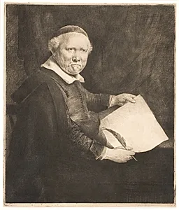 Lieven Willemsz van Coppenol, skrivelærer by Rembrandt van Rijn