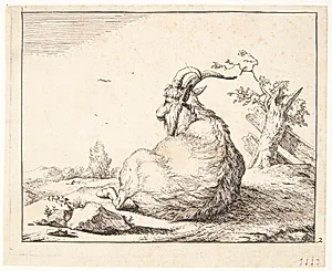Liggende ged by Marcus de Bye