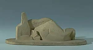 Liggende kvinde med vifte by Henri Laurens