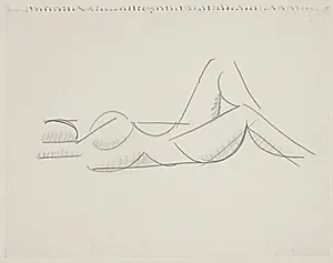 Liggende kvindelig model, ben mod højre by Vilhelm Lundstrøm