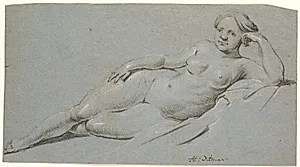 Liggende kvindelig model