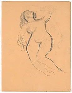 Liggende kvindelig model by Isakson, Karl