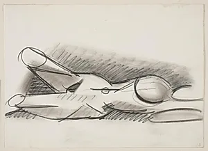 Liggende nøgen kvinde, hovedet mod højre by Vilhelm Lundstrøm