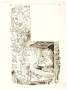 Lili fodrer fugle by Lorenz Frølich