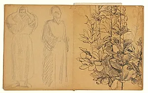 Liljer. Studie til "Kristus velsigner børnene" (1937-38) by Niels Larsen Stevns