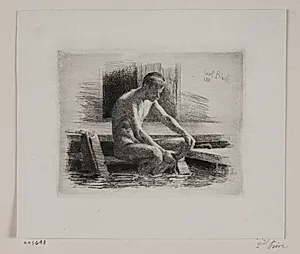 Lille badende mand by Carl Bloch
