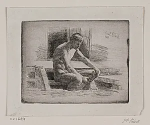 Lille badende mand by Carl Bloch