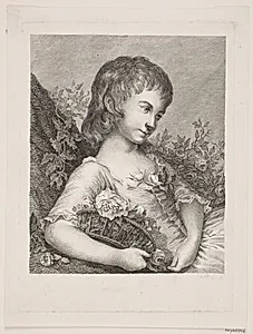 Lille pige med blomsterkurv by Marie Jeanne Clemens