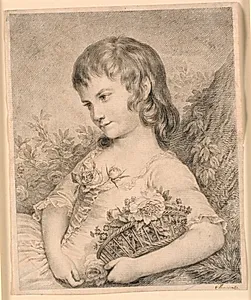Lille pige med en blomsterkurv (Octavie Diodati) by J.F. Clemens