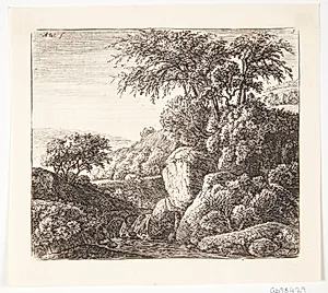 Lille vandfald by Anthonie Waterloo