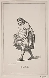 Loke. Illustration til Fabricius' Danmarks historie 1, 108.