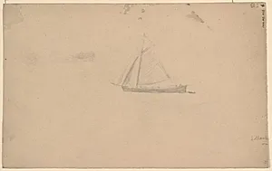 Løs skitse af et skib by Niels Larsen Stevns