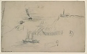 Løse skitser af skibe by Niels Larsen Stevns
