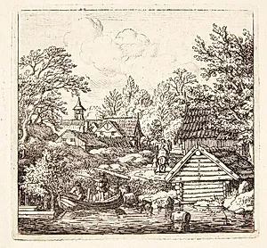 Losning af en pram by Allaert van Everdingen