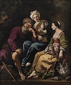 Lot med sine døtre by Claude Vignon