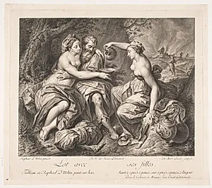 Lot og hans døtre by J.M. Preisler