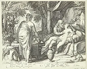 Lot og hans døtre by Jan Saenredam
