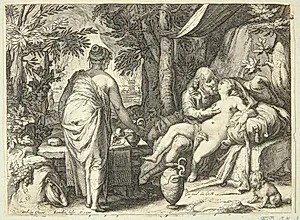 Lot og hans døtre by Jan Saenredam