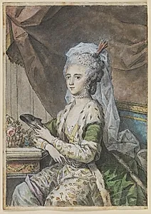 Louise (1750-1831), prinsesse af Danmark, gift 1766 med landgrev Carl af Hessen-Cassel, bærer tyrkisk kostume