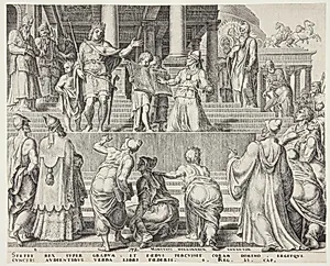 Lovbogen oplæses for folket by Philips Galle