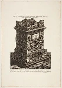 Lucius Aurelius Terentius' og hustruen, Cecilia Tichernas, urne by Giovanni Battista Piranesi