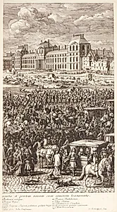 Ludvig XIV i procession over Pont Neuf (højre del) by Jan van Huchtenburg