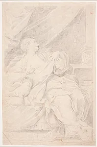 Lukretia, der støder dolken i sit bryst by Hendrik Krock