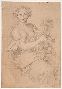 Lyrespillende muse (Erato?) by Hendrik Krock