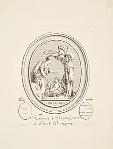 M. le Duc af Bourgognes fødsel by Madame de Pompadour