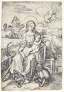 Madonna med aben by Monogrammist SH